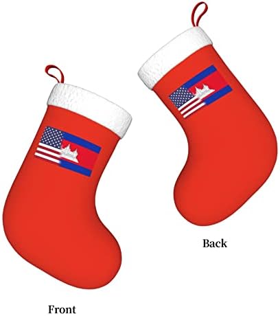 TZT Американско знаме и Божиќни чорапи за знаме на Камбоџа-знаме, подароци за одмор на Божиќни празници за украси за семејни празници
