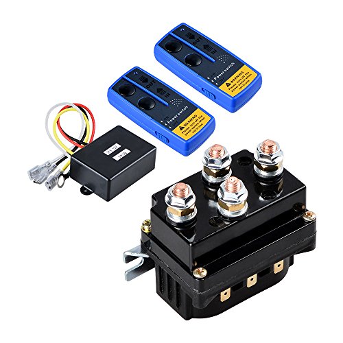 Astra Depot 500A Winch Relay Solenoid со Remote 12V Winch Relay Contactor & 2PCS близнак сино безжичен далечински управувач комплет Макс. 150ft