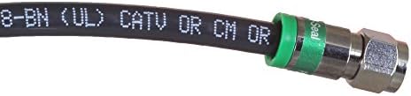 Сини фармерки кабел RG -6 CATV коаксијален кабел, 15 стапки, црно - собрано во САД