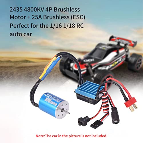 Youqukeji 2435 4800KV 4P мотор без четка без четка со 25A Controller ESC ESC ESC за 1/16 1/18 RC CAR Truce Truce