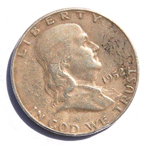 1952 г Соединетите држави на Америка „Бенџамин Френклин“2 полу -долар монета многу фино