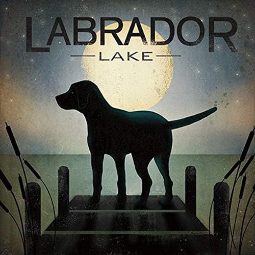 Слика Педлер Мунриз Црното куче - Езерото Лабрадор од Рајан Фаулер потпишува кучиња лабораторија за печатење постер 12x12