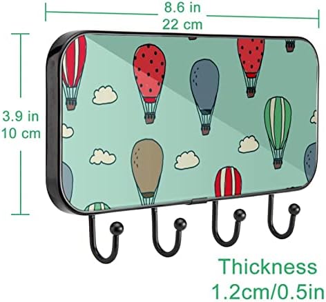 Лавра Воздух Балони Облаци Шарени Печатење Палто Решетката Ѕид Монтирање, Влезот Палто Решетката со 4 Кука За Капут Капа Пешкир Чанта