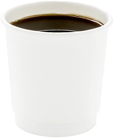 Чаши за кафе со хартија од 4 унца, 25 чаши за хартија за еднократна употреба на двојни wallидови - отпорни на протекување, рециклирачки,