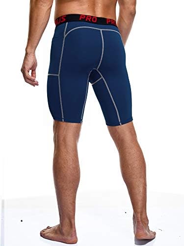 Шорцеви за компресија на мажите од кадмус 3 пакувања, ладно суво атлетско базелиер тренинг џебови за долна облека
