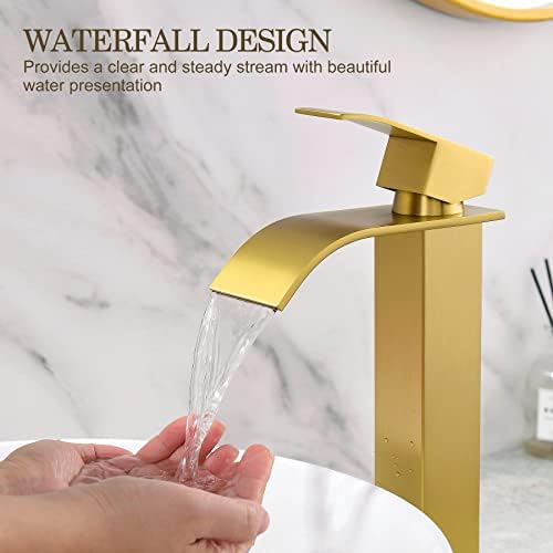 Мијалник за мијалник на златни садови, четкано злато висока бања мијалник за мијалник за бања за бања за мијалници за садови единечна