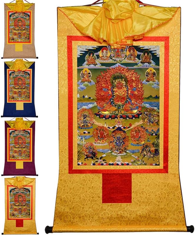 Ганданра Хајагрива, тибетанска Танга сликарска уметност, будистичка брокада на Танга, таписерија на Буда со свиток