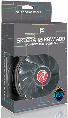 Raijintek Sklera 12 RBW Додај -2 120mm Компјутерски вентилатор, 5V 4PIN Adderable RGB вентилатор, 2 пакувања