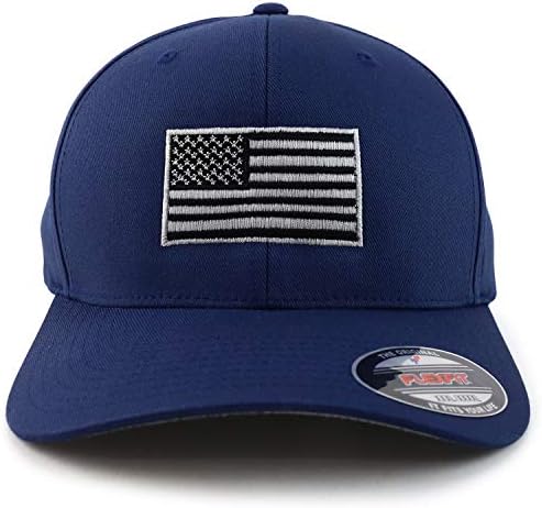 ArmyCrew USA Американско знаме извезено FlexFit Cap се вклопува до 3XL