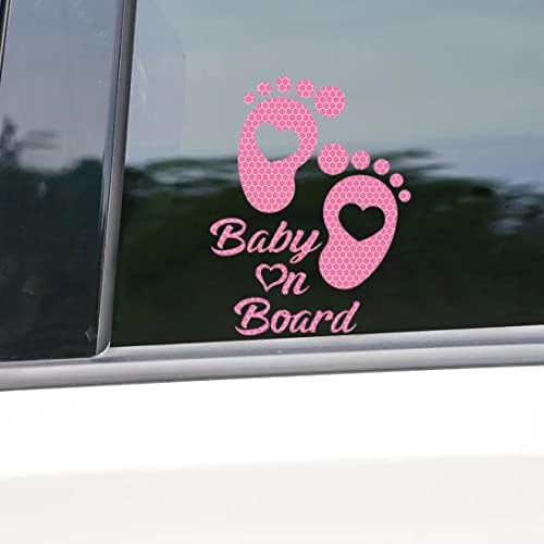 Дреоти 2 парчиња Стапало Бебе На Одборот Знак Рефлектирачки Налепници, Високо Рефлектирачко Предупредување За Безбедност На Бебето