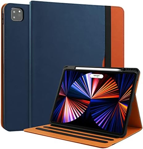 Ipad Air 5-Та Генерација Случај 2022/ Ipad Air Case 4-Та Генерација 2020 10,9 Инчи Со Држач За Моливи, Фолио Држач За Кожа Со Повеќе Агли &засилувач;