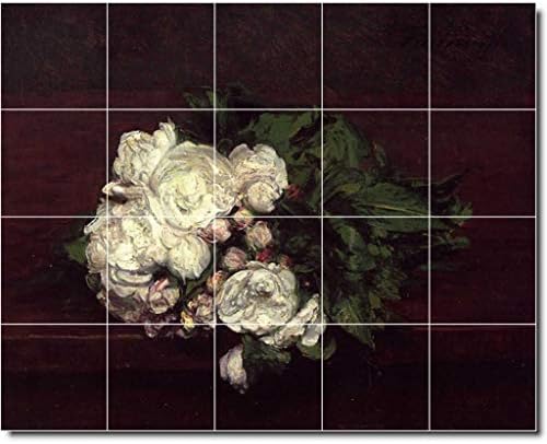 Керамички плочки мурал-henri fantin-latour цвеќиња подни плочки uralидал 9. 60 w x 48 H 12x12 плочки