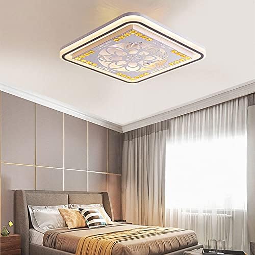 KMYX Nordic Light Luxury Filtures Dimmable со далечински LENTER LED LED 3-боја осветлување со 6-брзинска брзина на ветер со акрилна тавана