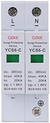 XNWKF YCS6-C AC SPD 2P House Surge Protector Заштитна заштита на уредот со низок напон на аристер 20KA-40KA 385V