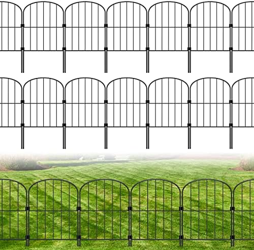 Pinpon Garden Fence 25 Pack Animal Barrier Fence 27ft x 24in Rustproof метална жица Декоративна градина за оградување за внатрешен