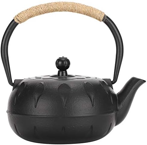 Potелезен чај од чај, 0,6L леано железо чајник гроздобер Имитирајќи јапонски стил Некоризиран мал камен шема старомоден декорација на