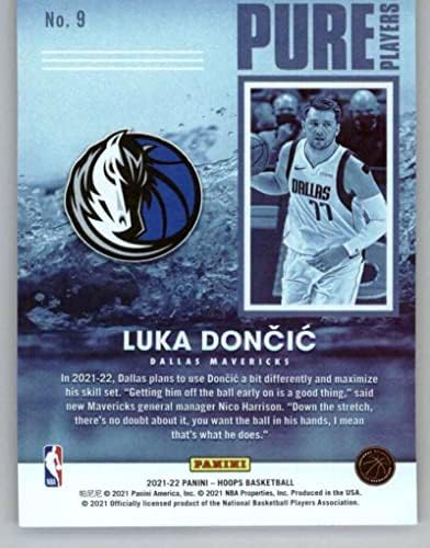 2021-22 Панини обрачи чисти играчи 9 Лука Дончиќ Далас Маверикс НБА кошаркарска трговија картичка