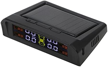 WDBBY TPMS Solar или USB полнење на алармот за монитор за притисок на гуми за автомобили HD дигитален LCD дисплеј автоматски аларм