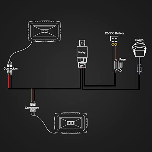 Жици Ремен 2 Води, Lumimotor Најлон Жици Темперамент За Светлина Бар Магла Светла 12V 40A Реле Осигурувач Рокер Прекинувач LED Светлината Бар 2 Пакет Жица Комплет За Silverado Offroa