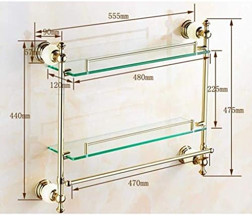 Зихмв Полица За Бања Стаклени Полици Две Антички Полици Суета Врв Со Држач За Бања Златен Жад Златно Стакло Држач За Крпи За Решетки За