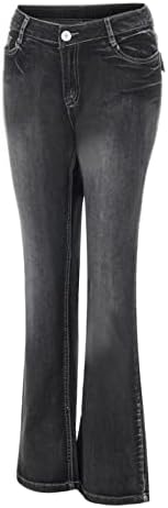 Mrgiinri Bell Bown Bown For For Women 2023 Модно копче со високи половини нагоре со високи половини од тексас, панталони за истегнување