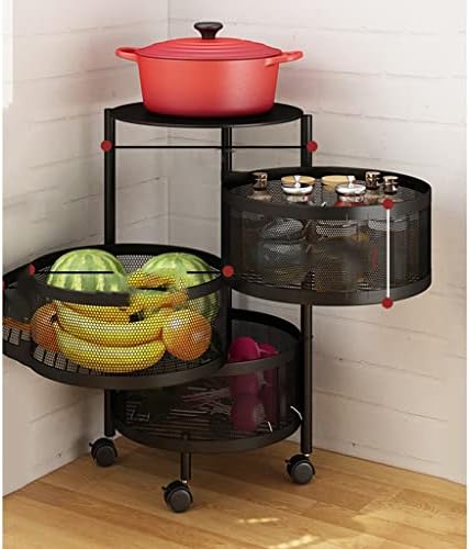 Шип мулти-слој кујна за складирање на кујната, ротирачки корпа за корпа за растително и овошје решетка за кујна за складирање на