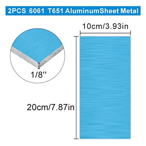 4 ПАРЧИЊА 6061 Т651 Алуминиумски Лим 4Х 8 х 1/8 Инчен Рамна Обична Алуминиумска Плоча Покриена Со Заштитна Фолија, Алуминиумски Лимови