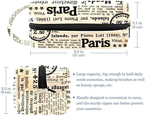 Висечка Патничка Тоалетна Торба, Пренослив Организатор На Шминка, Козметички Држач За Комплет Четки, Ретро Стил На Весник