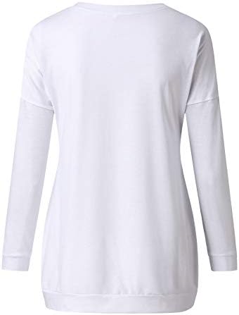 Дами печати врвови и блузи со тркалезна лента за вратот, печатени врвови плус големина на врвови на обична блуза, лабава тунична