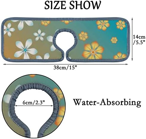 Кујна тапа Абсорбента Мат 3 парчиња Апстрактни градиентски цвеќиња во боја, тапа за мијалник за мијалник