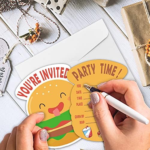 Покани картички за забави за забави за забави со коверти （сет од 15） во облик на фиксни покани за пополнување на партии за забави за