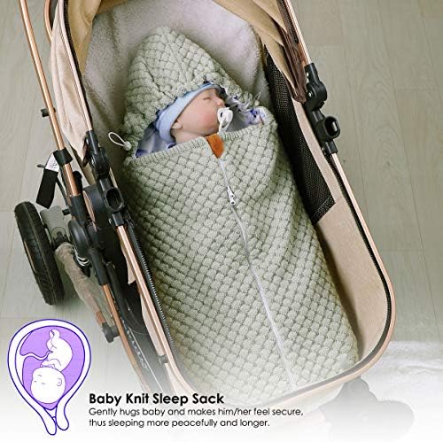 Новорова торба за спиење на бебето плетено ќебе со unisex бебе кое прима шетач за шетач за шетање за шетање за 0-6 месеци бебиња