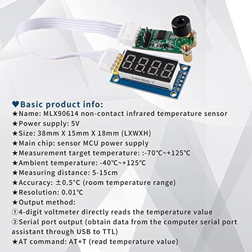 Essесини MLX90614 Не -контактна инфрацрвена мерење на температурата модул 5V IR Температура на сензор за мерење на температурата на температурата