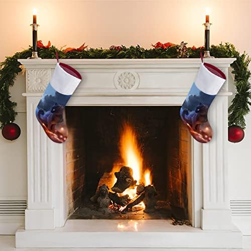 Божиќно воинство Божиќно порибување Божиќно дрво камин виси чорапи со кратка кадифен манжетна декорација за забава за домашен одмор