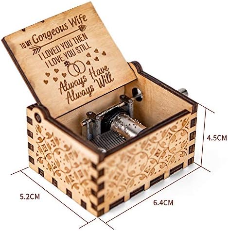 Вие сте мојата музичка кутија за сонце, подарок за сопругата од сопруг гроздобер дрвена рачна чудак за годишнината од свадбата/Денот/роденденот