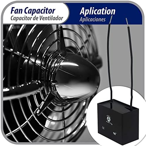 Appli Parts Fan Fan Caytor 6 MFD UF 250 VAC со 2 жични терминални врски компатибилни со која било марка со иста капацитивност 1-7/8in ширина