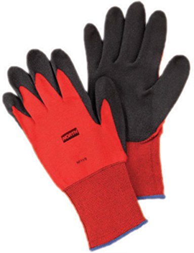 North Northflex -Red NF11 Black/Red XL најлон целосна работа со прсти и нараквици за општа намена - PVC POMAN PALM & FINGERS COSTION