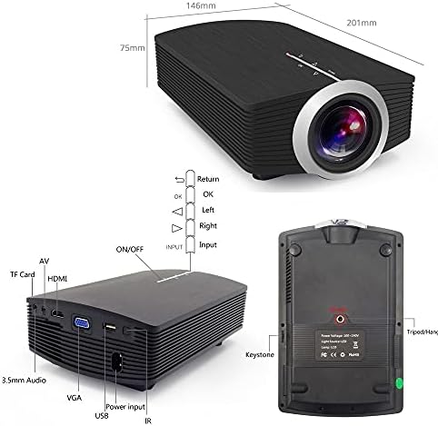 KXDFDC YG500/YG510 MINI Projector Support 1080P 1800LUMEN PORTABLE LCD LED Projector Home Cinema USB Beamer Bass Bass Bass звучник