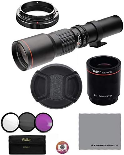 HD Телескоп 500mm/1000mm f/8 Рачен Телефото Објектив За Canon EOS Rebel T3, T3i, T4i, T5i, T6, T7 T6i, T6s, T7I, SL1, SL2, EOS 60D, 70D, 77D,80D,5D