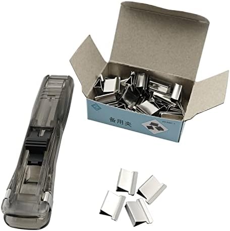 Zyamy Portable Paper Clip Clip Dispenser со 50 парчиња метални метални клипови за метални метали за подароци за наставници во канцеларија,