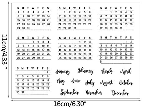 Рингбуу јасен печат - Недела и месец Календар за стилови DIY силиконски чист печат за прицврстување за печатење на печати за печатење