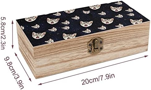 Nudquio Starry Sky Cats Cats Организатор за складирање кутија со ретро заклучување за накит фотографии чувари за подароци декоративни