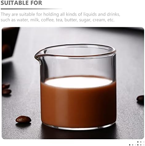 Doitool еспресо к чаши стакло кремамер стомна 4 парчиња сос што служи стомна млеко кремач на крем транспарентно стакло мини кафе