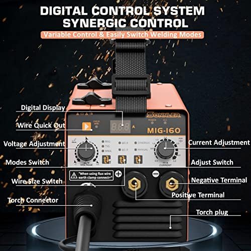 SONNLER 160a Mig Заварувач, 3 in1 Флукс Јадро Миг/Стап/Лифт tig заварување машина, 110/220v Гас Преносни Игбт Инвертер Заварувач Со Синергија,