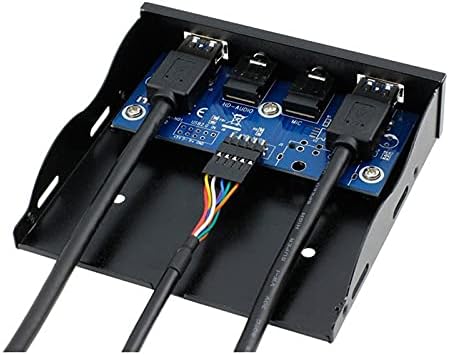 Конектори 3.5 20pin до 2 USB 3.0 порта HUB + HD аудио компјутерски флопи експанзија на предниот панел за компјутерски компјутер со аудио кабел