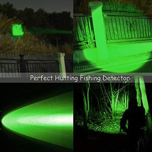 Зелена лов на фенерче Зелена LED фенерче Зелена рачна светлина - зумирање, вода и отпорни на шок ноќни лов на светла за риболов свиња