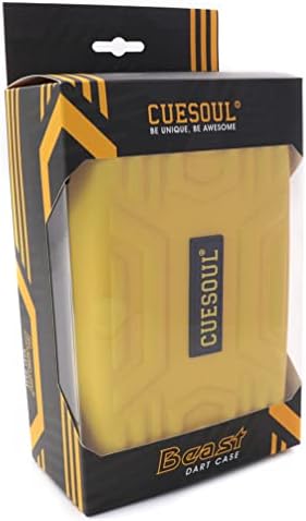 Cuesoul Beast Dart Case Big Darts кои носат складирање за челичен врв/меки врвови пикадо и додатоци-жолти