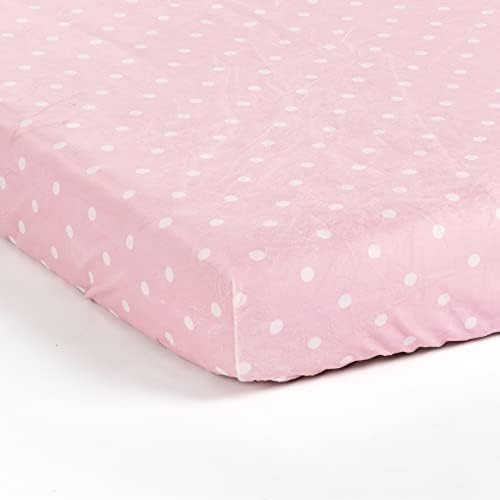 Бујна декор бебешки слонови ленти точки меки и кадифен вграден кревет за креветчиња, 52 x 28 x 9 , розова