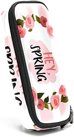 Кутија со моливи на геерот, торбичка за моливи, кутија за естетски молив, торбичка за пенкало, здраво пролетен розов цвет прстен