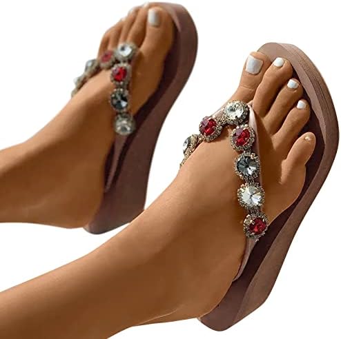 Сандали жени модни чевли Сандали за жени летни римски удобни сандали клинови чевли дното на флип -апостолки со лак за поддршка